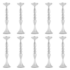 10 Pcs Silver Iron Wedding Centerpiece Vases 50cm (19.7in) Tall