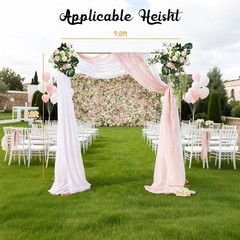 10×10 Gold Square Backdrop Frame Adjustable Height Metal Wedding Arch Stand