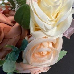 Wedding toss bouquet Cream and pink, dusty rose, peach bouquet with roses