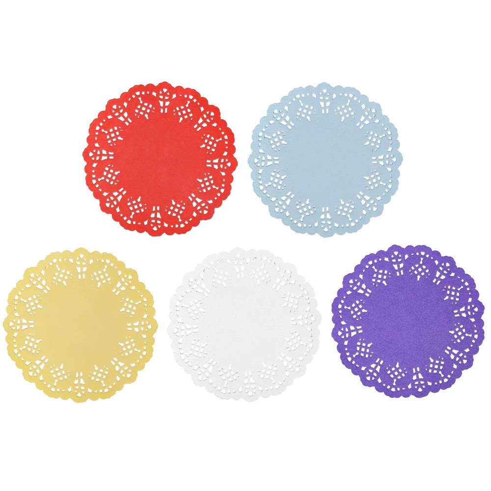 Paper Doilies, Jagrove 100 Pieces 3.5 Inches Lace Doilies 3.5″, 5-color