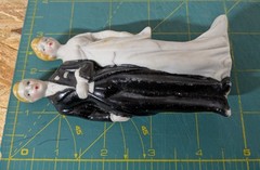 Vintage Bisque Wedding Cake Topper Bride & Groom made in Japan 1940s 5 Inch