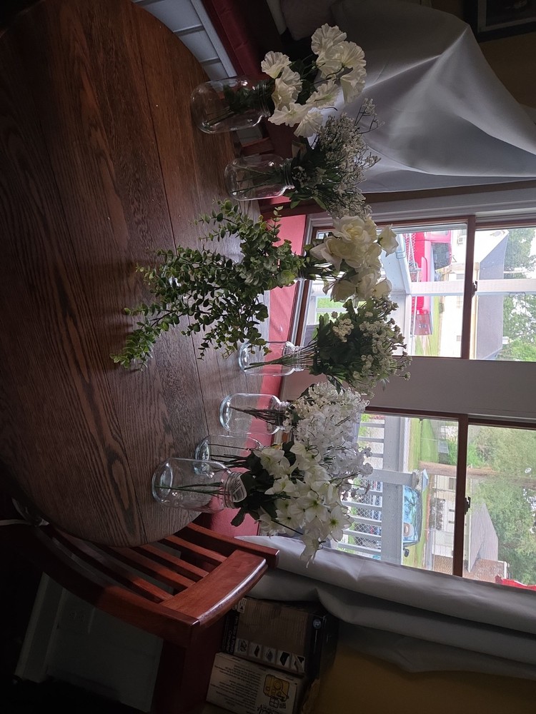 Variety of white Silk Flowers