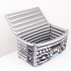 24″ x 12″ SILVER Inflatable 80’s Themed Boom Box Party Drinks COOLER Events Home
