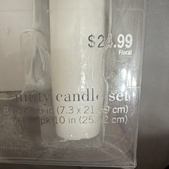 Studio His & Hers Wedding Unity Candle Set, White Pillar & 2 Tapers (3 Pack)