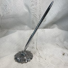 Silver Guest Signing Pen With Holder Stand