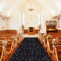 Black Aisle Runner for Wedding Ceremony 2FTx15FT Sequin Aisle Runner Wedding …