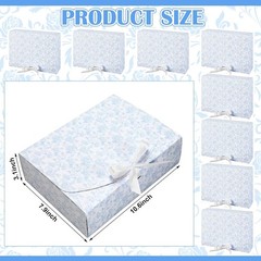 8 Pack Blue Floral Bridesmaid Proposal Gift Boxes W/ Ribbon Lids 7.87×10.6×3.2In
