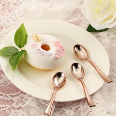 72 ROSE GOLD 4″ long Dessert Spoons Wedding Party Events Disposable Tableware