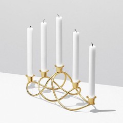 Georg Jensen Harmony Candle Holder 5 Gold 18Kt Gold Plated Candlestick NEW ORIGINAL BOX