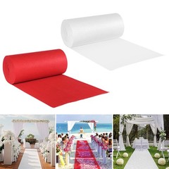 Red/White Wedding Carpet Non-Woven Polyester Wedding Aisle Runner for Ceremony