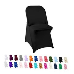 Spandex Chair Cover,12PCS,Chair Covers,Living Room Folding Chair 12Pack Black