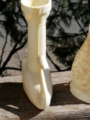 2 PAIRS VINTAGE 1947 WEDDING CAKE TOPPERS BRIDE / GROOM COAST NOVELTY CHALKWARE