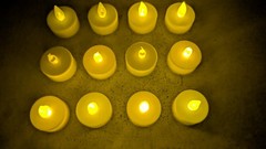 Set of 12 Unbranded Flameless Battery Operated 1.5″ Round LED Tea Light Candles