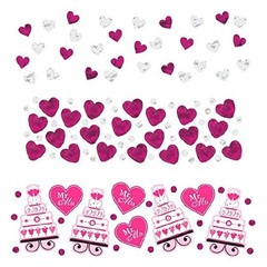 Amscan 370147 Adorable Heart Cake Wedding Party Confetti 1.2oz Bright Pink