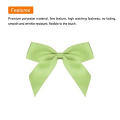 100Pcs Mini Ribbon Bows 2.5″ Mini Fabric Satin Ribbon Flower Bows Olive Green