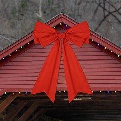 1 Pcs Large Retro Rust Red Coquette Bow for Backdrop 27.6×21.7» Big