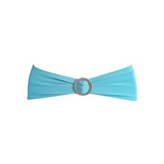 10 Turquoise Spandex CHAIR SASHES with Silver Round Buckles Wedding Decorations