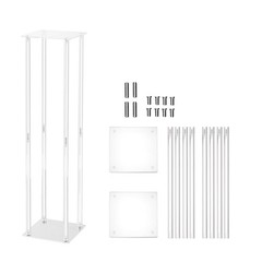 7.87» x 7.87» x 31.50» Gold Acrylic Tall Wedding Flower Stand 2 Count