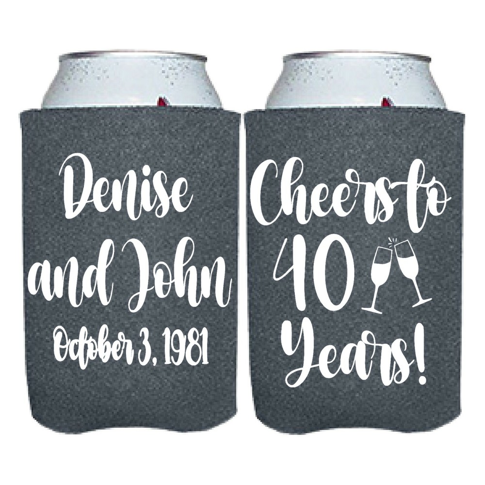 Anniversary Party Favor Koozies Cheers Can Coolers