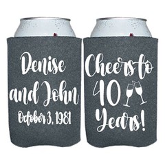 Anniversary Party Favor Koozies Cheers Can Coolers