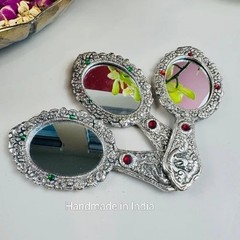 German Silver Handmirrors set of 20 wedding favors Haldi ceremony Indian bride