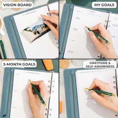 Weekly Planner Binder – Goal Setting Planner for Medium (7″ x 9″) Windy Blue