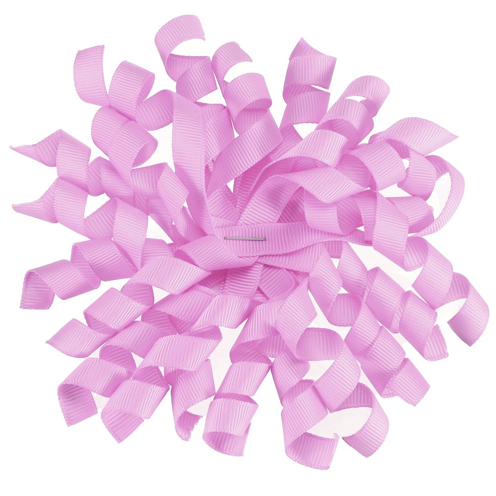 6 Pcs 4 Inch Grosgrain Curly Bows for Gift Wrapping Self-Adhesive Light Purple