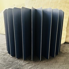 Foldable Navy Paper Cylindrical Pedestal for Party Cake Candle ~ 8”H x x 11-1/2”