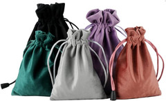 Velvet Drawstring Bags, 5Pcs 5 Colors Mixed Small Velvet Pouch, 6.2X7.8 Inches C