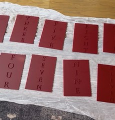 Red Acrylic Table Numbers for Wedding Centerpieces Dining Room Décor