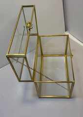 Brass and Acrylic Wedding Card Box with Lock and Slot 10″ x 5.5″