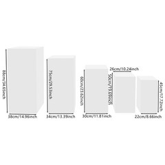 Square Display Stands For Party-set Of 5 White Cake Pedestal Stand Decoration