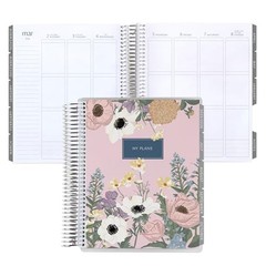 12-Month Spiral Life Planner 7X9 – Minimal Theme Bouquet (Jul 2025 – Jun 2026)