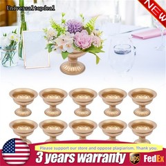 10pcs Gold Metal Flower Trumpet Vases Wedding Party Centerpieces Romantic Decor