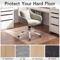 Office Chair Mat for Hardwood Floor, 46”x 60” Crystal Clear Hard Flo
