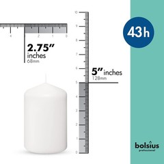 Bolsius 12 White – 2.7 X 5 Inches Unscented Set – 43 – Burning