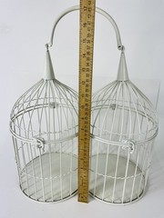 White metal Large Bird Cage Home Garden Wedding Table Country Shabby Cottage