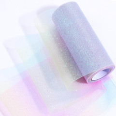 Glitter Rainbow Tulle Rolls 6 Inch X 10 Yards Rainbow Fabric Pink Glitter Tulle