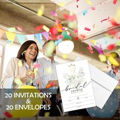 AEHIE 20 Sets Bridal Shower Invitations With 4×6 inches, Wedding 01