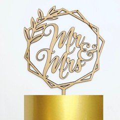 Mr and Mrs Wedding Cake Topper Wooden Wreath Cake Toppers Rustic Boho Style