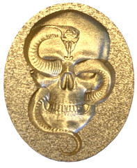 Serpent winding in Skull oval Wax Seal Stamp head, unique textured 3D design!