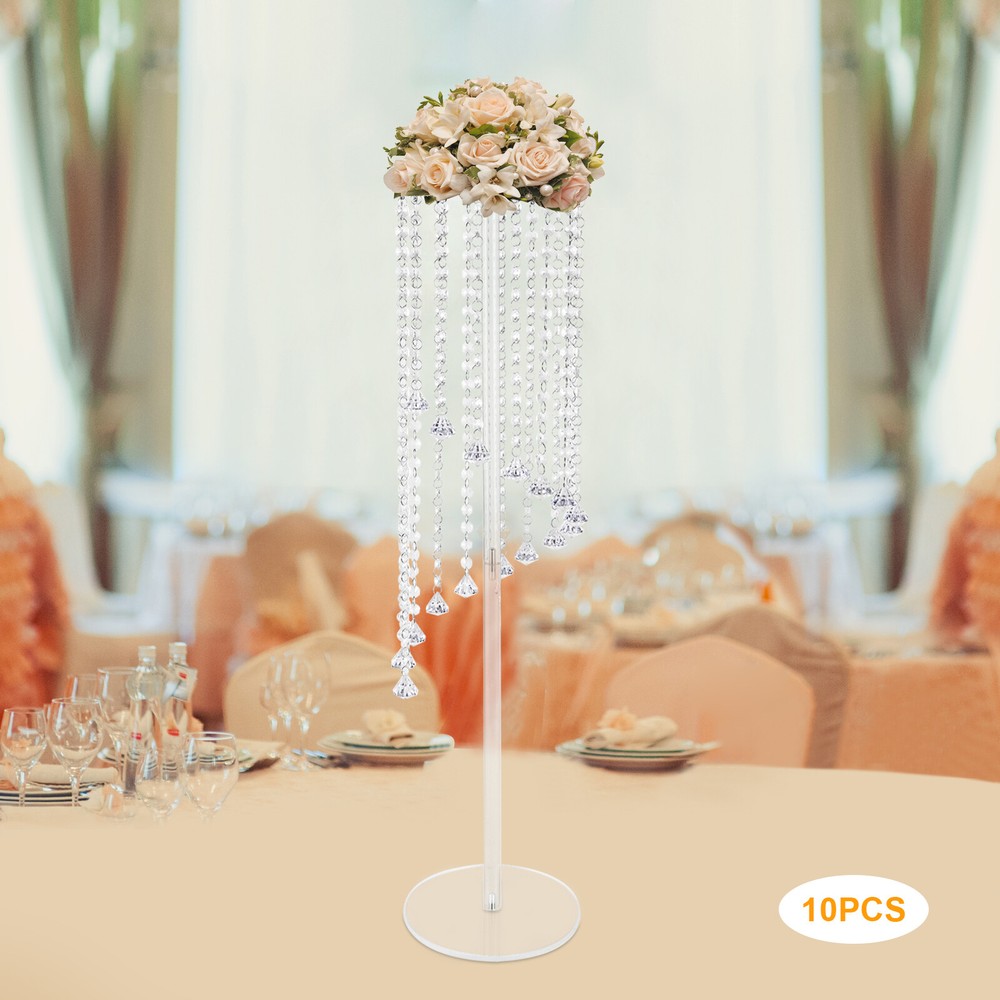 10* Crystal Flower Stand Wedding Centerpieces For Tables 80cm Tall Flower Stand~