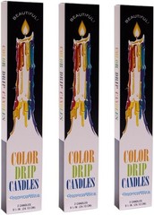 Color Drip Candles, 3-Pack (6 candles total), Unscented 3, White