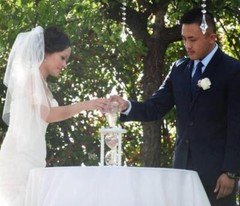 The Wedding Day in Ivory Unity Sand Ceremony Hourglass by Heirloom Hourglass