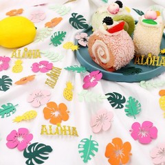 200 Pcs Hawaiian Luau Confetti Aloha Table Decorations Multicolor Party Set