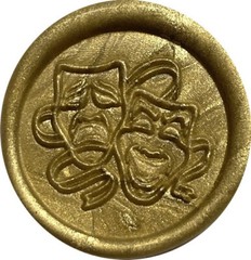 Comedy and Tragedy Masks Wax Seal Stamp Head, 1″ diameter, for Theater Lovers!