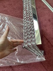 New Cupcake/ Cake Display -Large – Silver Shiny With Beaded Sides – 15.5×15.5×4