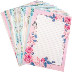 72Pcs Flower Stationery Paper Lined 8.5×11 Stationary