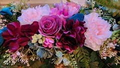 Jewel Toned Party Centerpieces Lot of 10 Table Arrangements + 10 Lace Runners