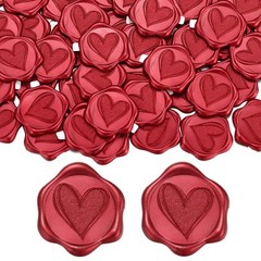Yoption Heart Wax Seal Stickers, 50pcs Metallic Wine Red Self-Adhesive Envelo…